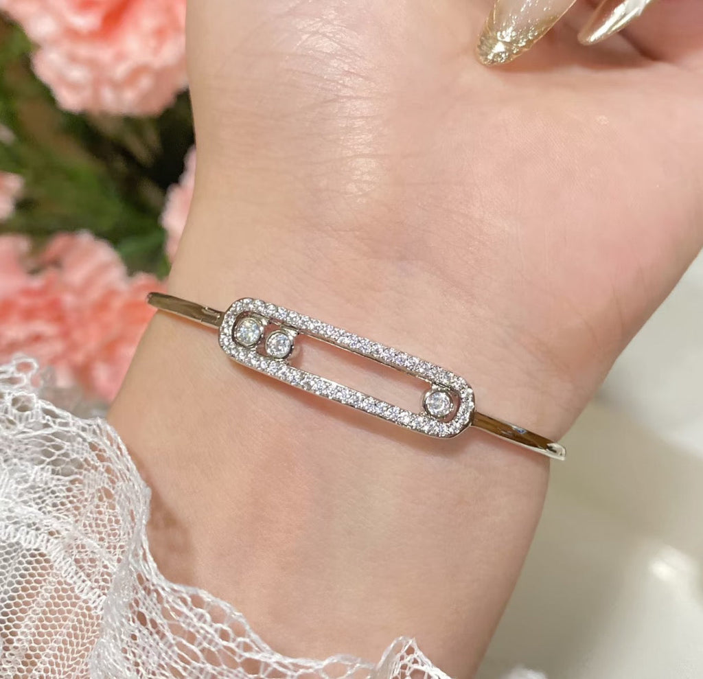 [インペリアル ジュエリー]ムーブ パヴェ ダイヤモンド バングルブレスレット M