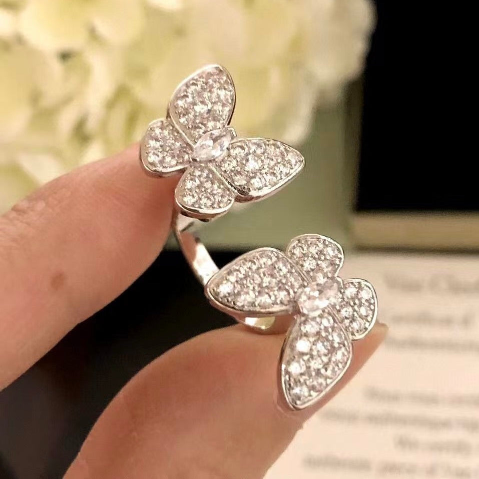 ¡®Lumi¡¯TWIN SILVER BUTTERFLY DIAMOND RING