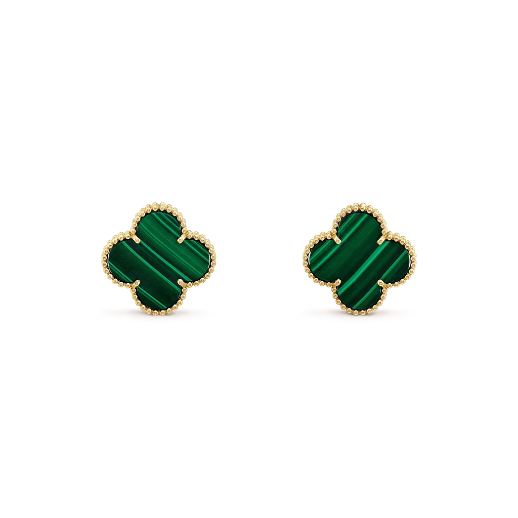 ¡®Lumi¡¯CLOVER MINI 9.5MM MALACHITE  EARRINGS