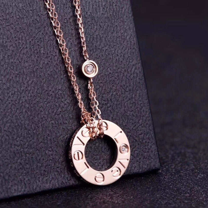 ¡®Lumi¡¯LOVE NECKLACE 16MM 2 DIAMONDS
