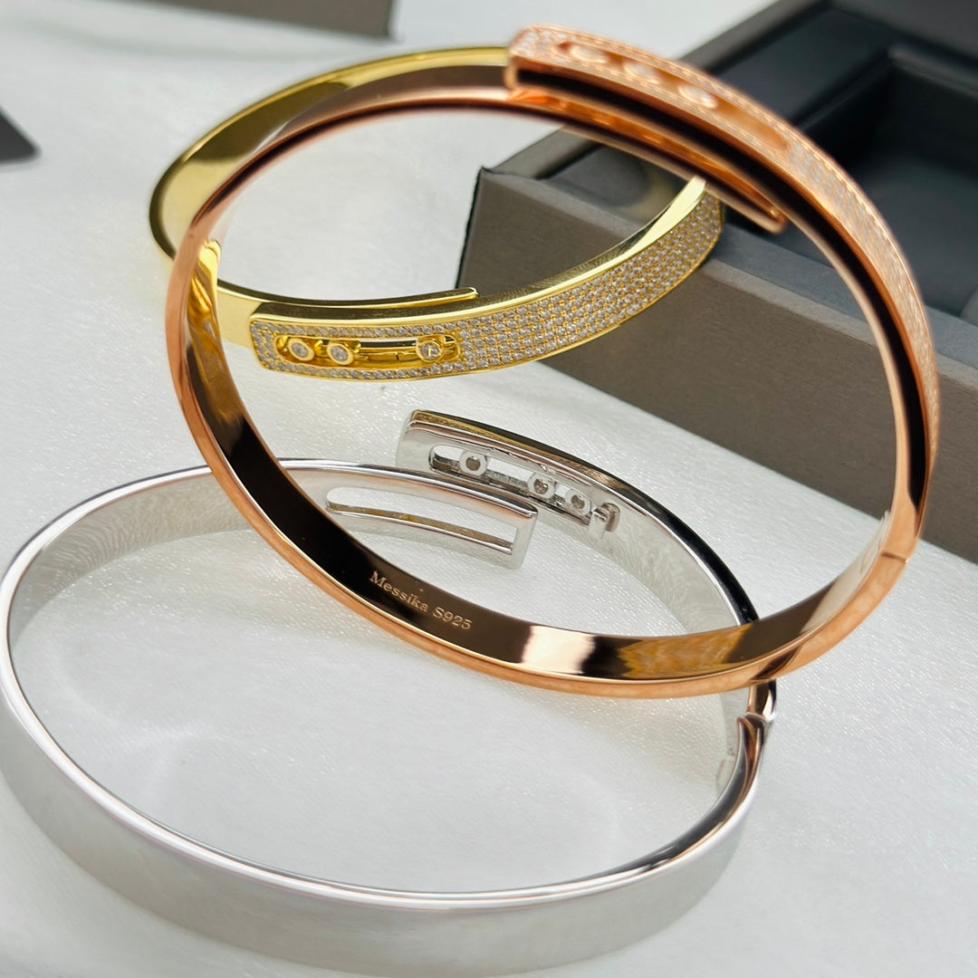 [Imperial Jewelrys]Move Noa Rose Gold Pavé Diamond Bangle Bracelet