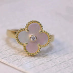 ¡®Lumi¡¯CLOVER PINK MOP RING GOLD DIAMOND
