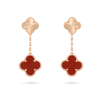 ¡®Lumi¡¯CLOVER 2 MOTIF  LASER CARNELIAN EARRINGS