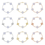 [Lumi jewelry] CLOVER 5 MOTIF PURPLE CHALCEDONY BRACELET COLLECTION