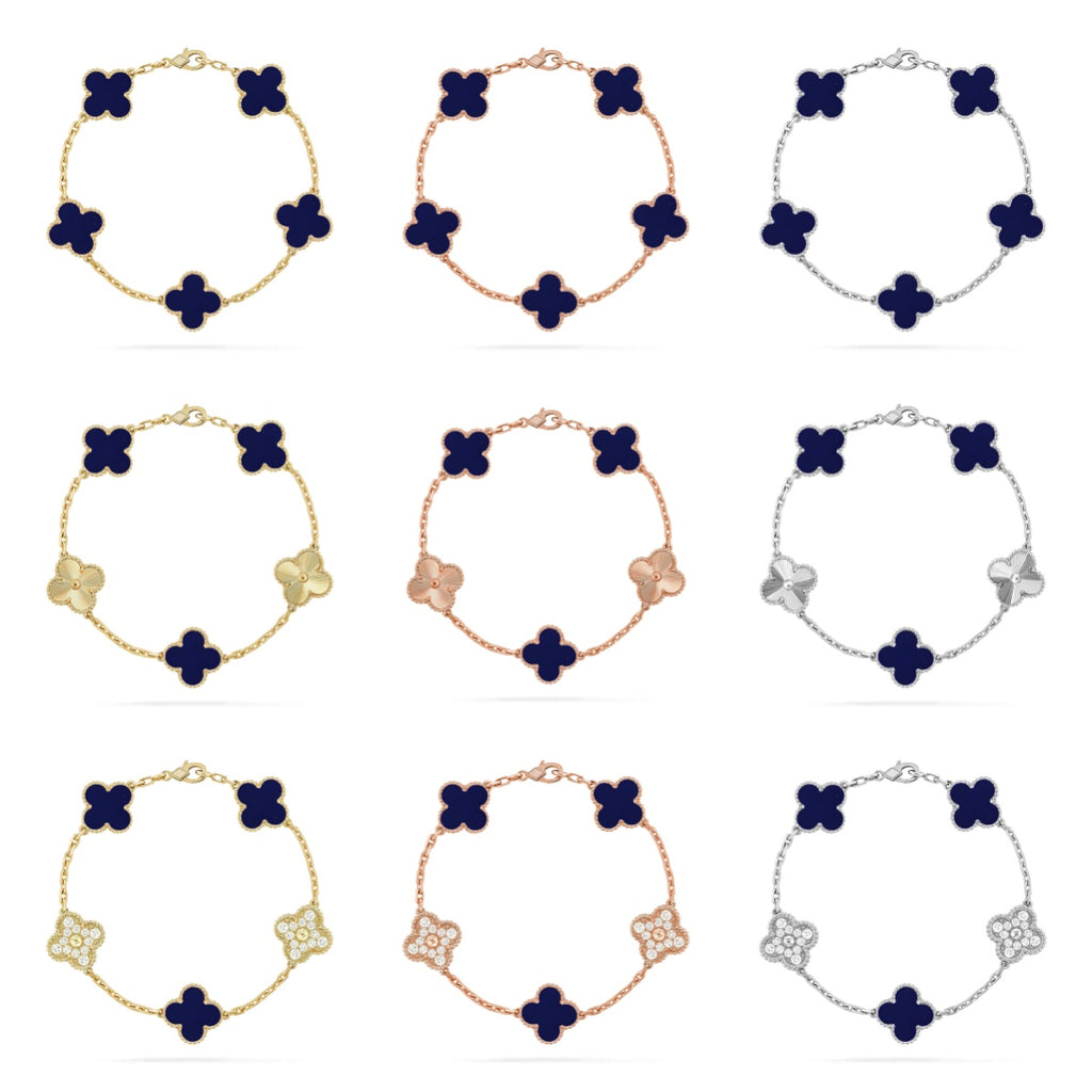 [Lumi jewelry]CLOVER 5 MOTIF PURPLE STRIPES BRACELET COLLECTION