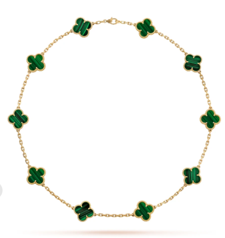¡®Lumi¡¯CLOVER 10 MOTIFS ONYX NECKLACE Malachite