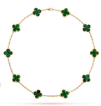 ¡®Lumi¡¯CLOVER 10 MOTIFS ONYX NECKLACE Malachite