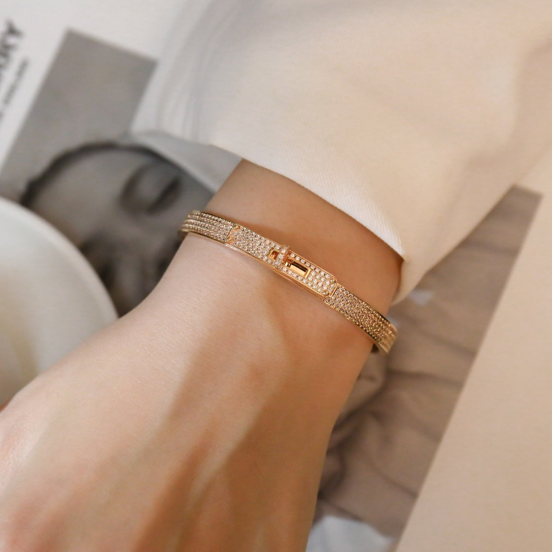 ¡®Lumi¡¯KELLY BRACELET DIAMOND PAVED