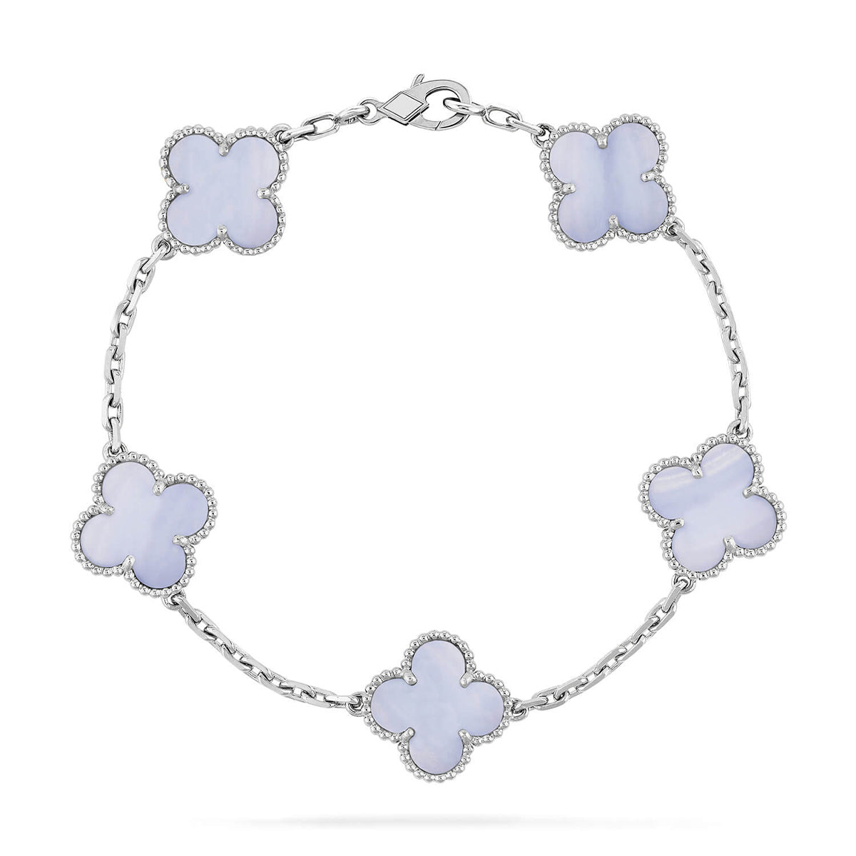 [Lumi jewelry] CLOVER 5 MOTIF PURPLE CHALCEDONY BRACELET COLLECTION
