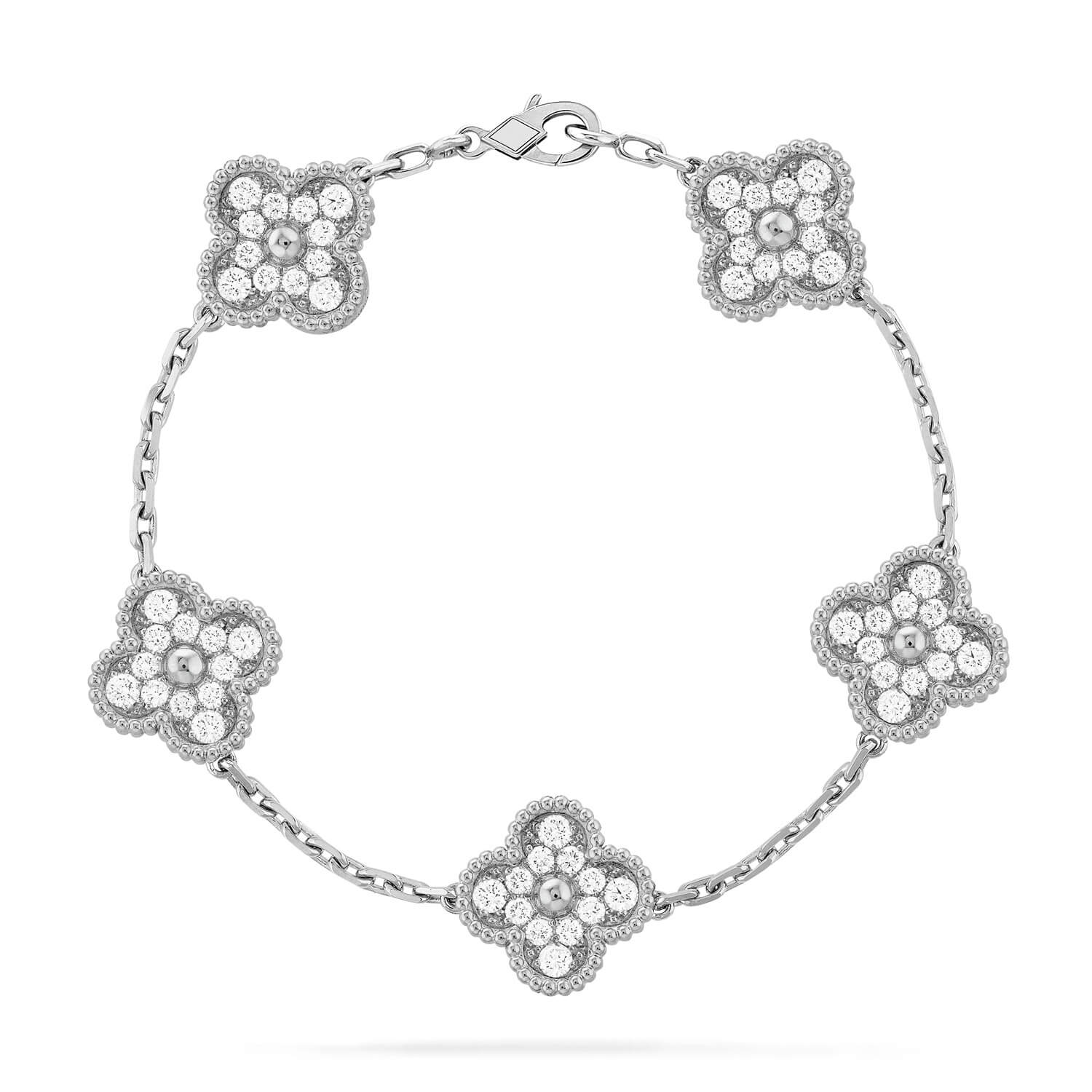 [Lumi]New  CLOVER 5 MOTIF FULL DIAMOND BRACELET COLLECTION
