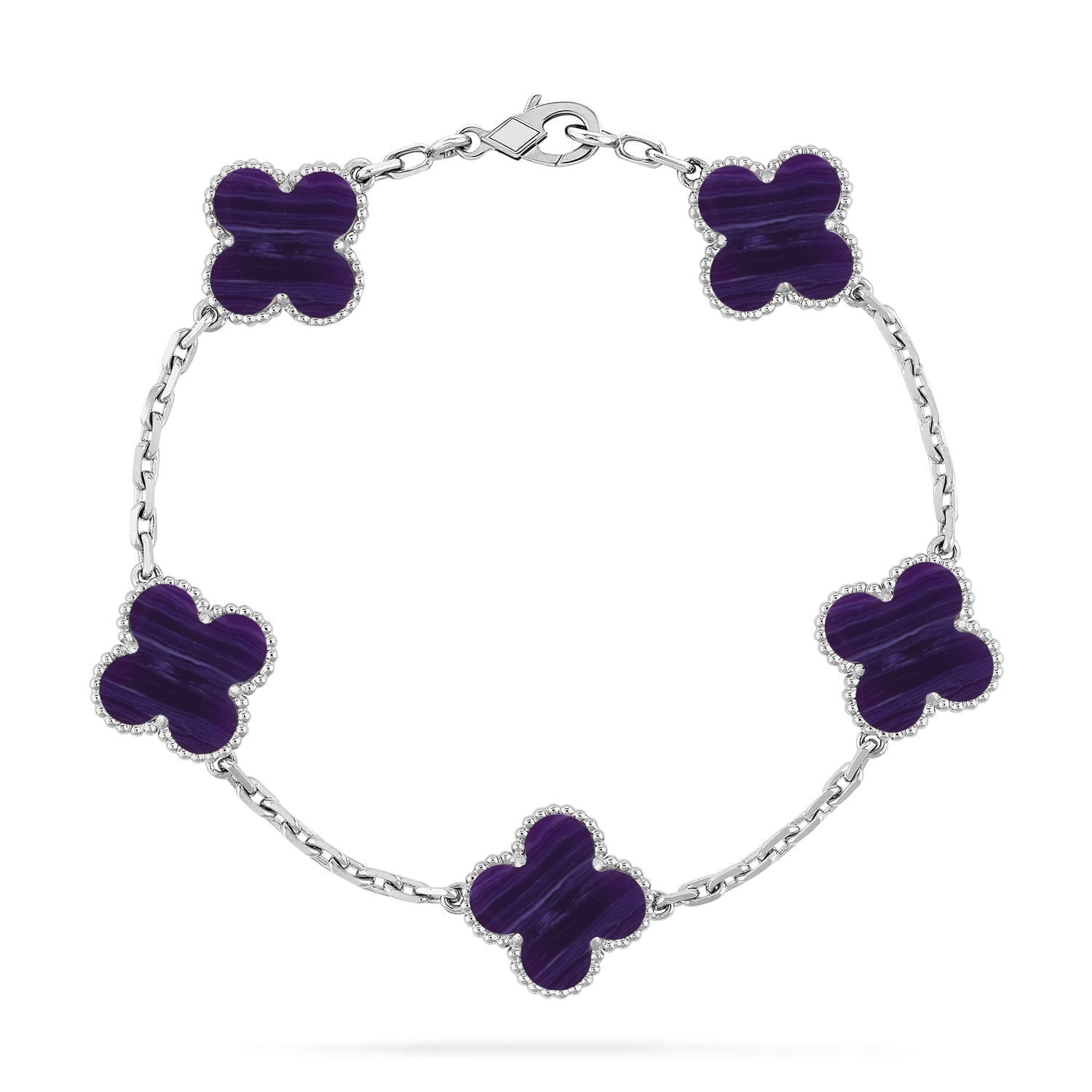 [Lumi jewelry]CLOVER 5 MOTIF PURPLE STRIPES BRACELET COLLECTION