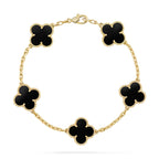 [Lumi jewelry] CLOVER 5 MOTIF ONYXS BRACELET COLLECTION
