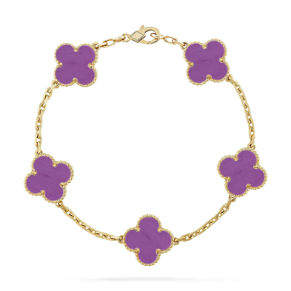 [Lumi jewelry] CLOVER 5 MOTIF VIOLET BRACELET COLLECTION
