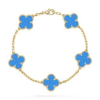 [Lumi]New  CLOVER 5 MOTIF BLUE AGATE BRACELET COLLECTION