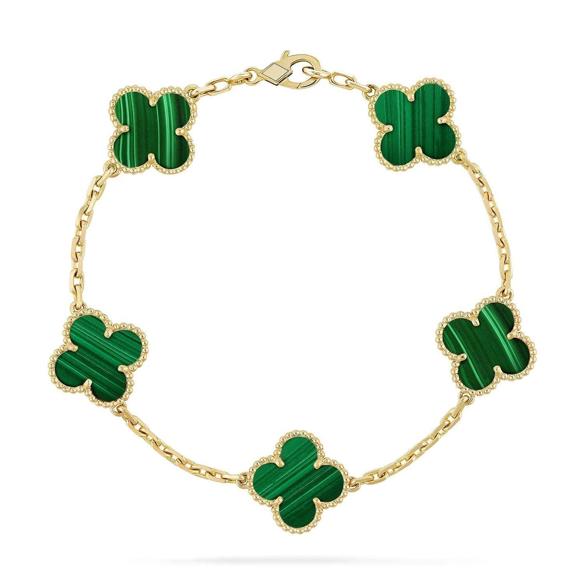[Lumi jewelry] CLOVER 5 MOTIF MALACHITE BRACELET COLLECTION