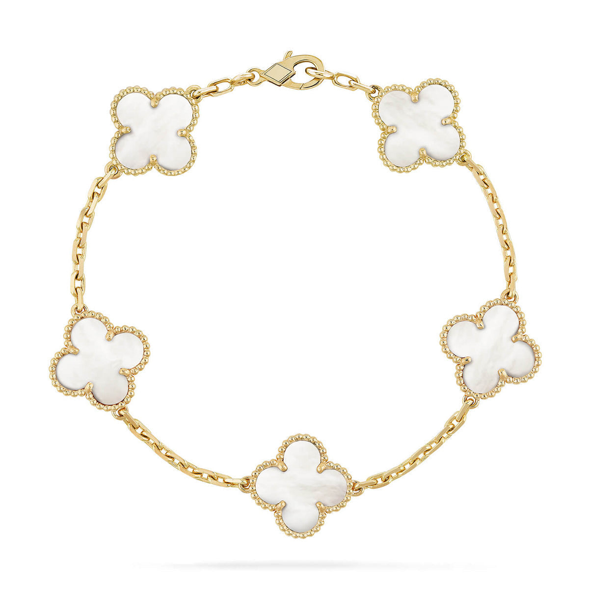 [Lumi]New CLOVER WHITE PEARL MOP 5 MOTIF BRACELET COLLECTION