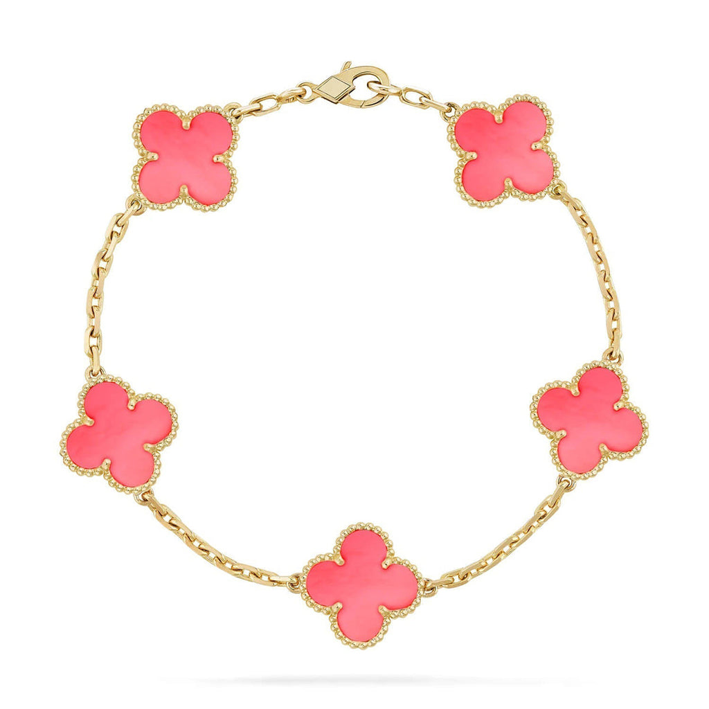 [Lumi jewelry] CLOVER 5 MOTIFS  PINK MOP BRACELET COLLECTION
