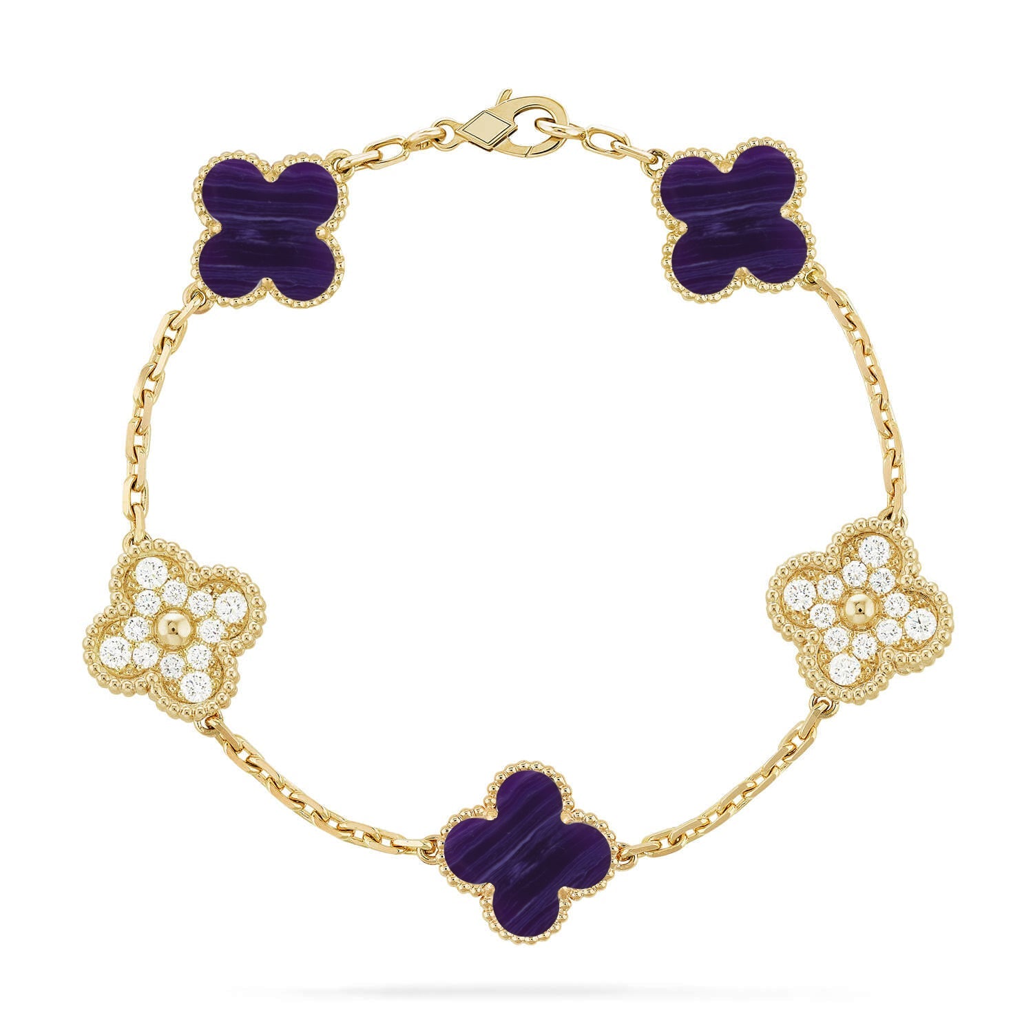 [Lumi jewelry]CLOVER 5 MOTIF PURPLE STRIPES BRACELET COLLECTION