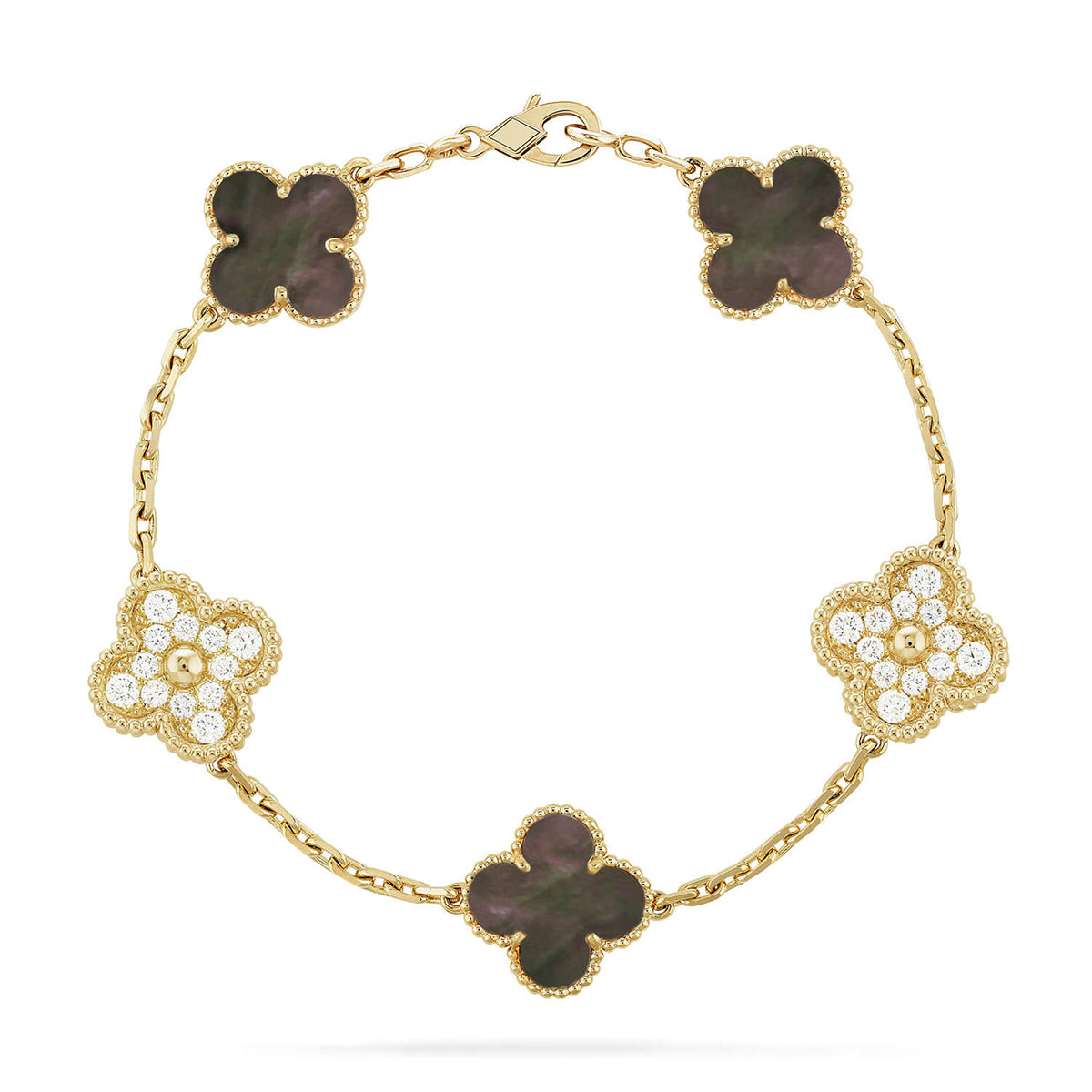[Lumi jewelry] CLOVER 5 MOTIF GRAY MOP BRACELET COLLECTION