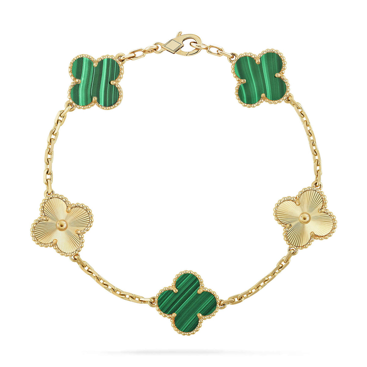 [Lumi jewelry] CLOVER 5 MOTIF MALACHITE BRACELET COLLECTION