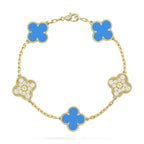 [Lumi jewelry] CLOVER 5 MOTIF BLUE AGATE BRACELET COLLECTION