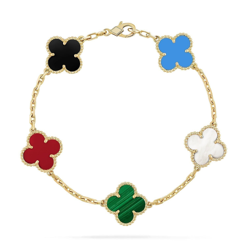 [Lumi]New CLOVER 5 MOTIFS MULTICOLOR BRACELET