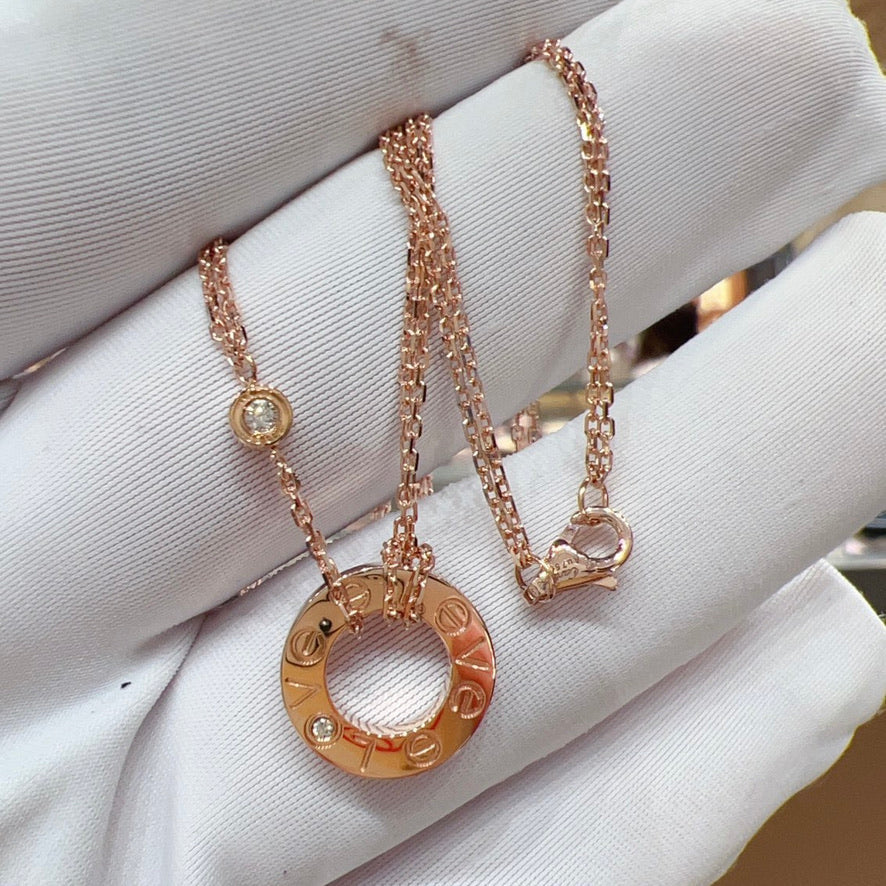 ¡®Lumi¡¯LOVE NECKLACE 16MM 2 DIAMONDS