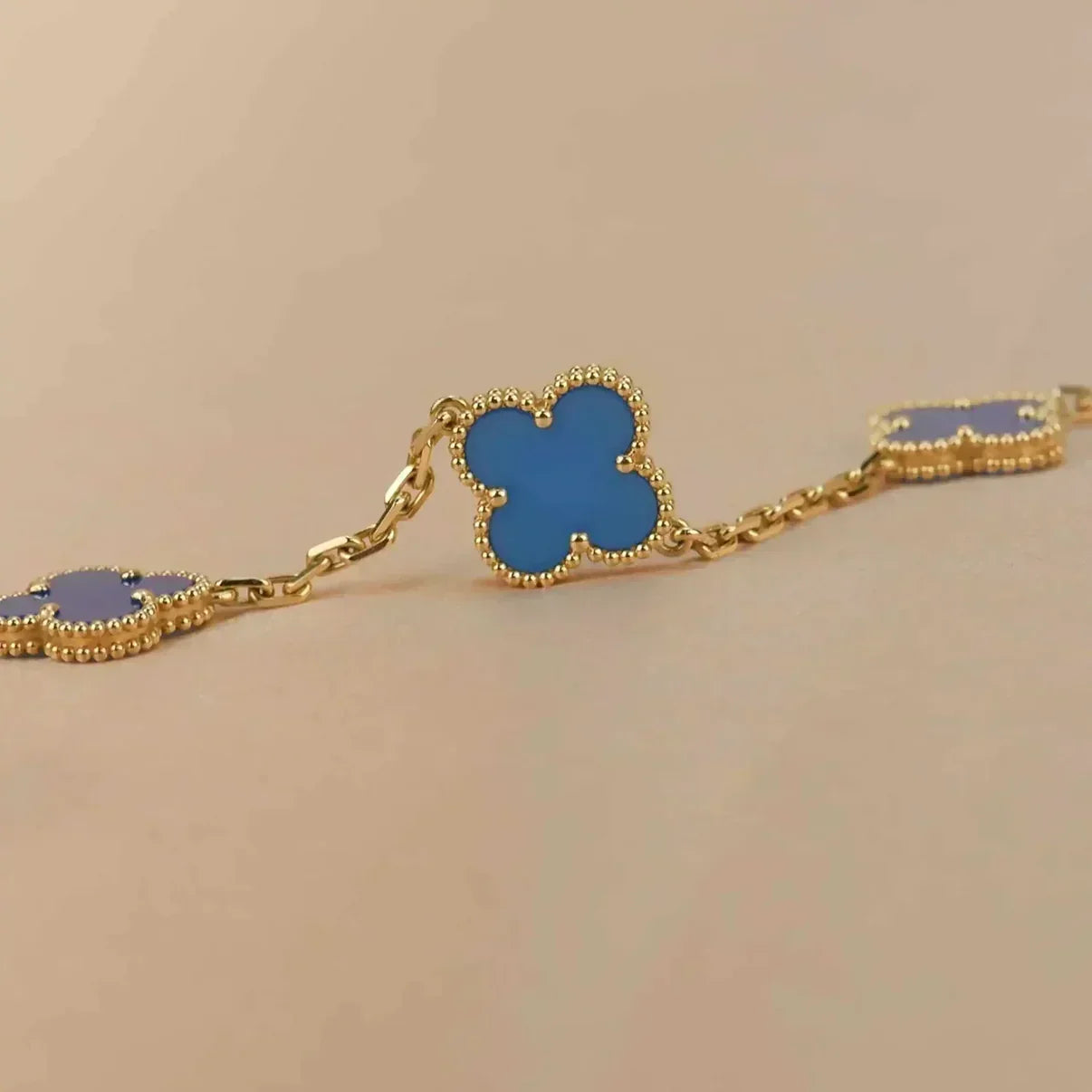 [Lumi]New  CLOVER 5 MOTIF BLUE AGATE BRACELET COLLECTION