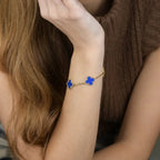 [Lumi jewelry] CLOVER 5 MOTIF BLUE AGATE BRACELET COLLECTION