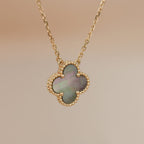 ¡®Lumi¡¯CLOVER 15MM  GRAY MOTHER OF PEARL NECKLACE