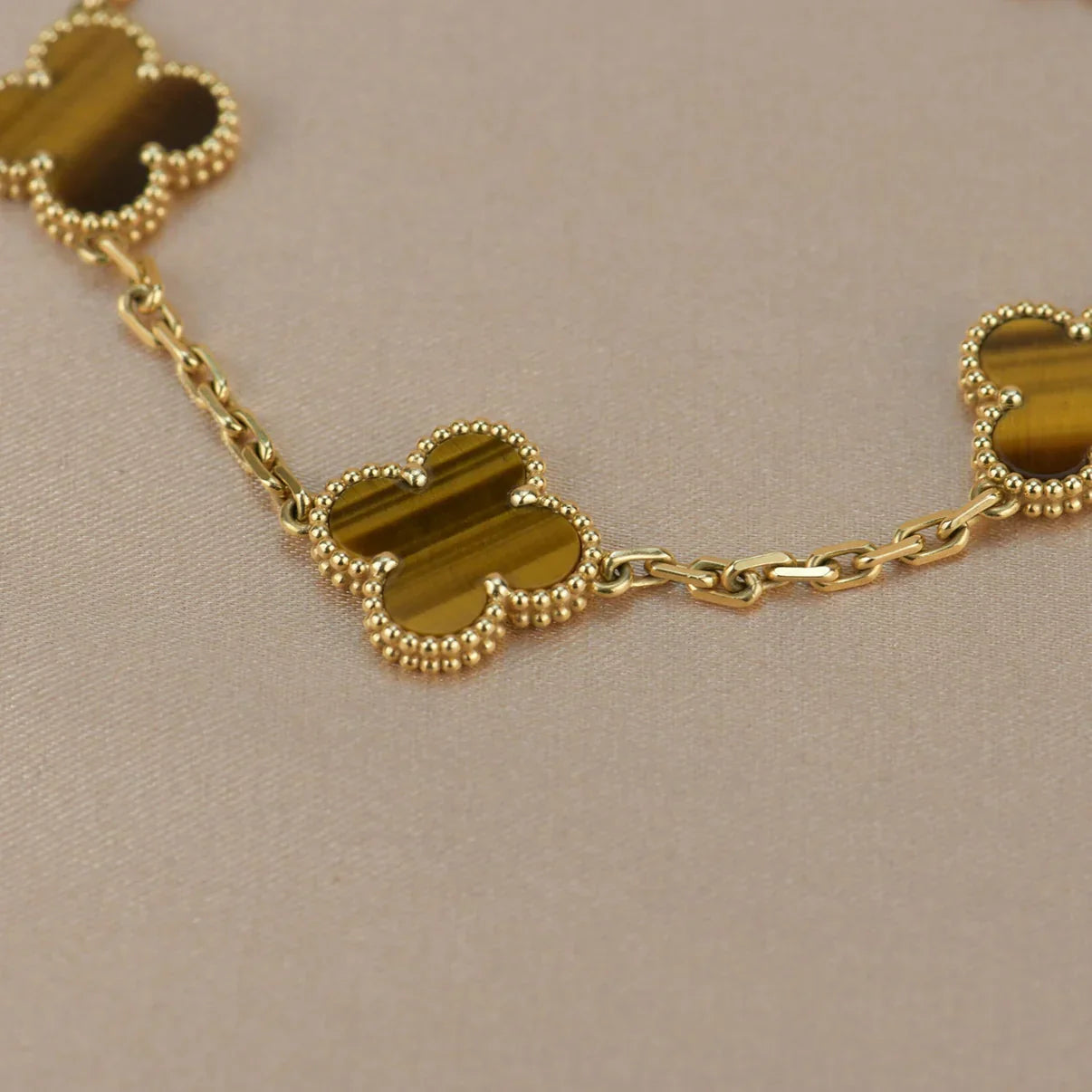 [Lumi]New  CLOVER 5 MOTIFS TIGER EYE BRACELET COLLECTION