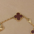 [Lumi]New  CLOVER 5 MOTIF RED CORNELIAN BRACELET COLLECTION