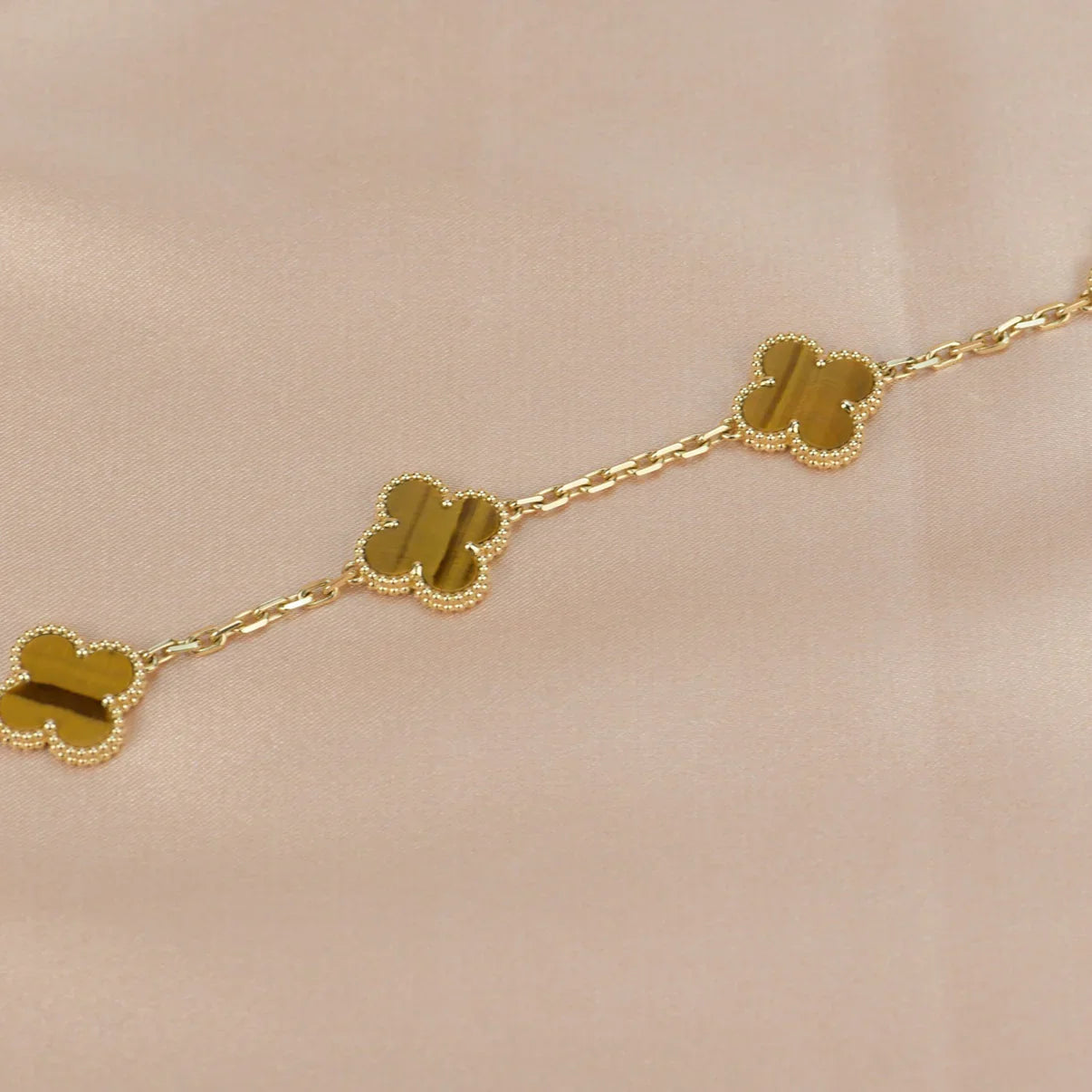 [Lumi jewelry] CLOVER 5 MOTIFS TIGER EYE BRACELET COLLECTION
