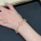 [Lumi jewelry]CLOVER 5 MOTIF ROCK CRYSTAL BRACELET