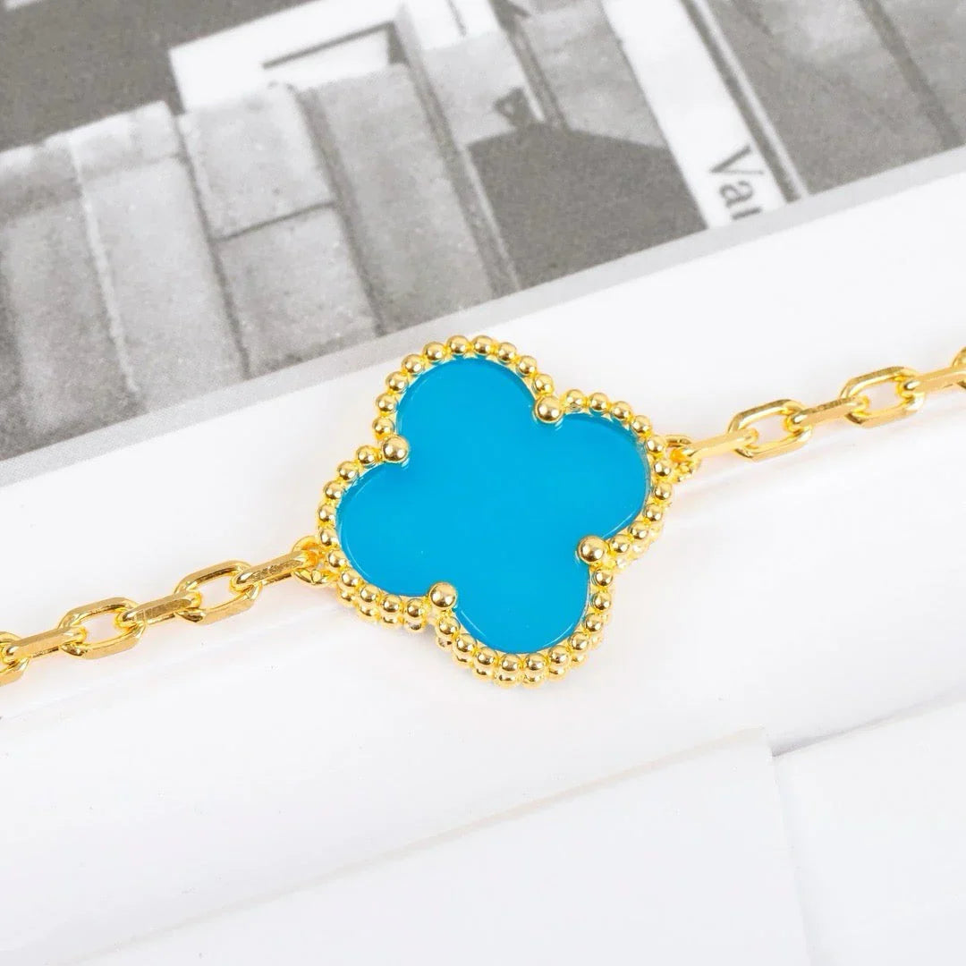 [Lumi jewelry] CLOVER 5 MOTIF TURQUOISE BRACELET COLLECTION