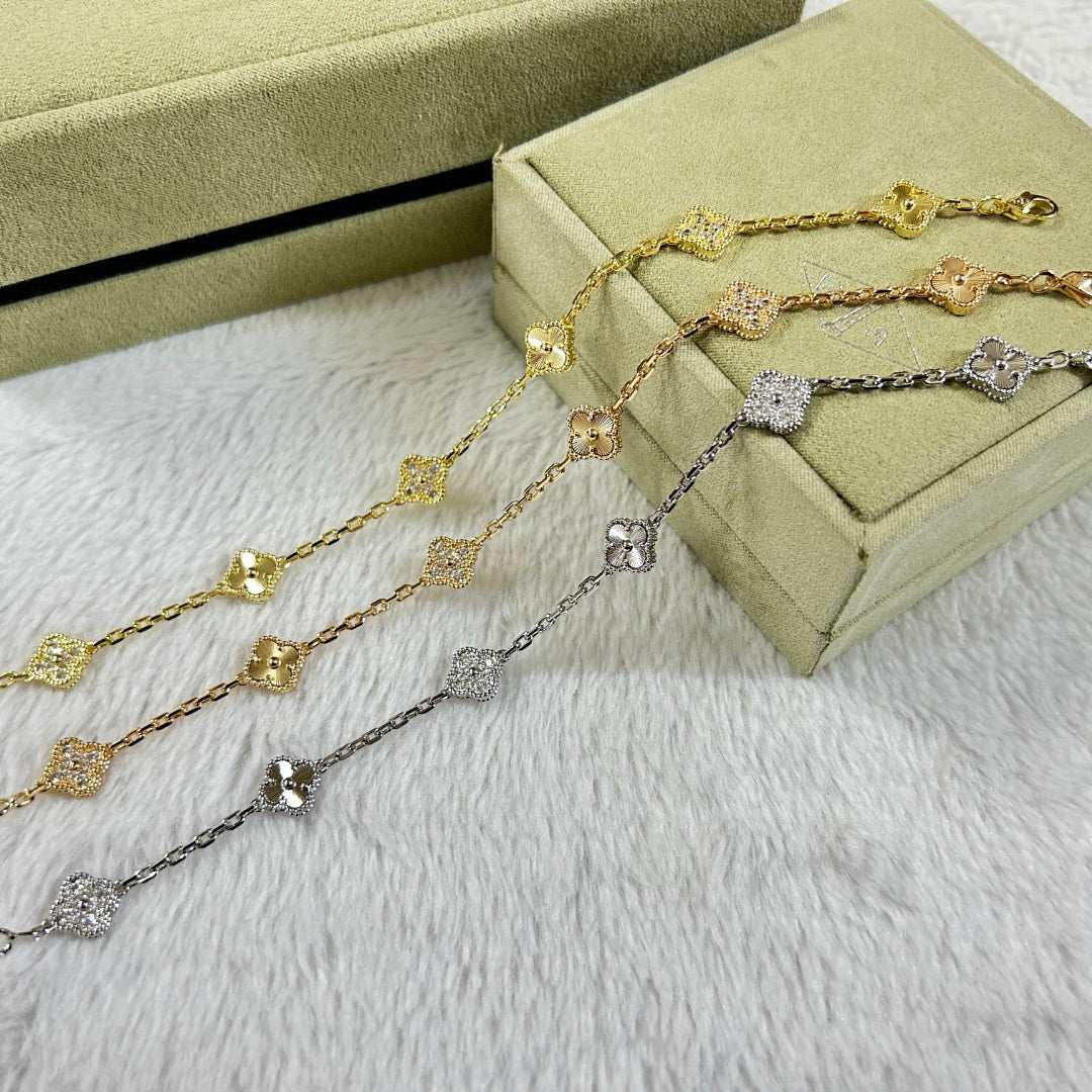 [¡®Lumi¡¯]CLOVER 6 MOTIF DIAMOND LASER BRACELET