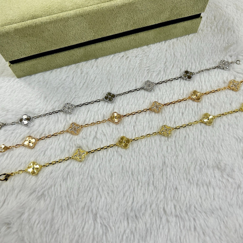 [¡®Lumi¡¯]CLOVER 6 MOTIF DIAMOND LASER BRACELET