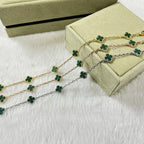 [¡®Lumi¡¯]CLOVER 6 MOTIF MALACHITE BRACELET