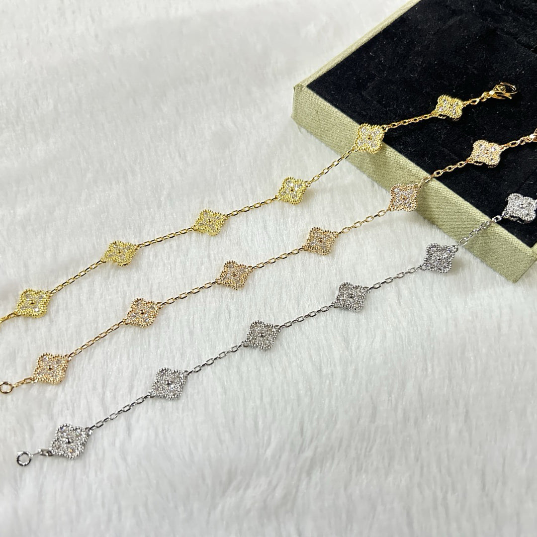 [Lumi]New CLOVER 6 MOTIF DIAMOND BRACELET