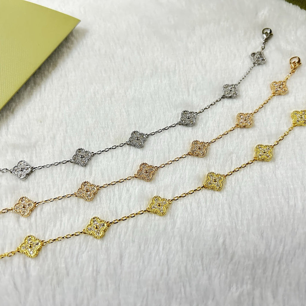[Lumi]New CLOVER 6 MOTIF DIAMOND BRACELET
