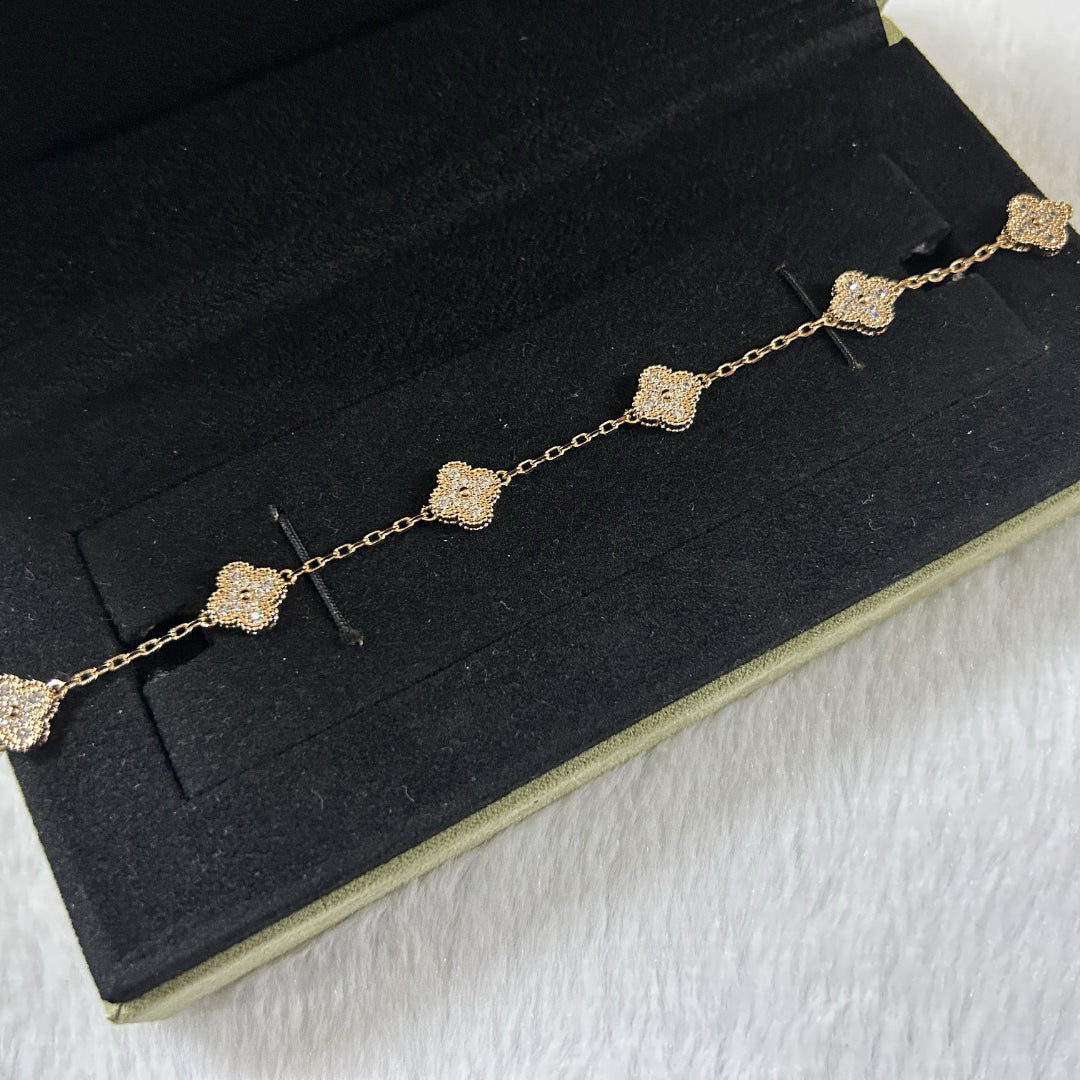 [Lumi]New CLOVER 6 MOTIF DIAMOND BRACELET