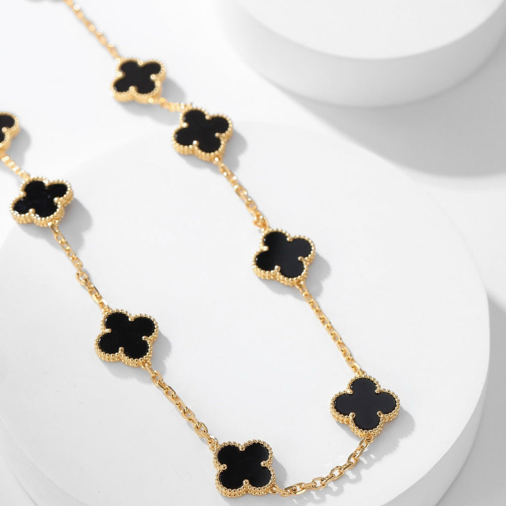 ¡®Lumi¡¯CLOVER 10 MOTIFS ONYX NECKLACE