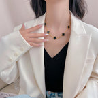 ¡®Lumi¡¯CLOVER 10 MOTIFS ONYX NECKLACE