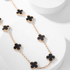 ¡®Lumi¡¯CLOVER 10 MOTIFS ONYX NECKLACE