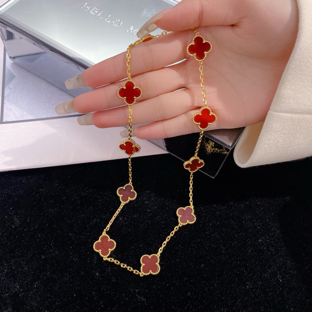 ¡®Lumi¡¯CLOVER 10 MOTIFS CARNELIAN NECKLACE