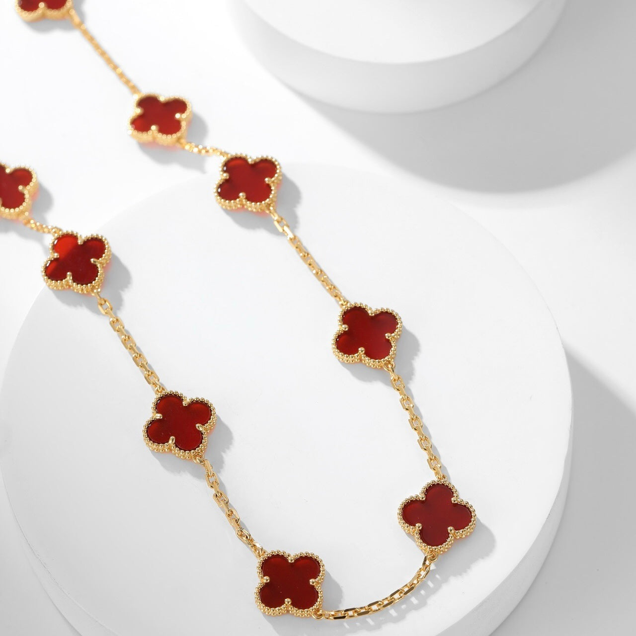 ¡®Lumi¡¯CLOVER 10 MOTIFS CARNELIAN NECKLACE