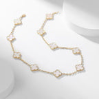 ¡®Lumi¡¯CLOVER 10 MOTIFS WHITE MOTHER OF PEARL NECKLACE