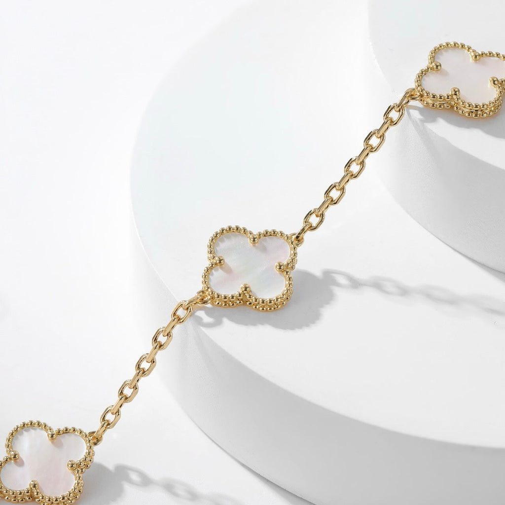 ¡®Lumi¡¯CLOVER 10 MOTIFS WHITE MOTHER OF PEARL NECKLACE