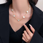 ¡®Lumi¡¯CLOVER 10 MOTIFS WHITE MOTHER OF PEARL NECKLACE