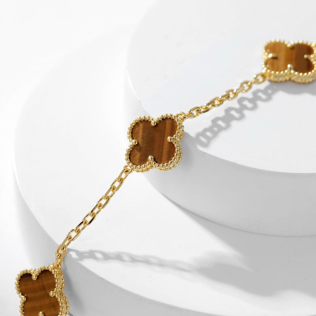 ¡®Lumi¡¯CLOVER 10 MOTIFS TIGER EYE NECKLACE